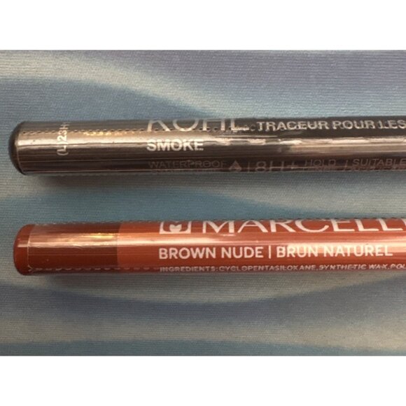 Marcelle Ultimate Volume Waterproof Mascara & 2 Eyeliners Set Brown Nude & Smoke - Picture 2 of 6